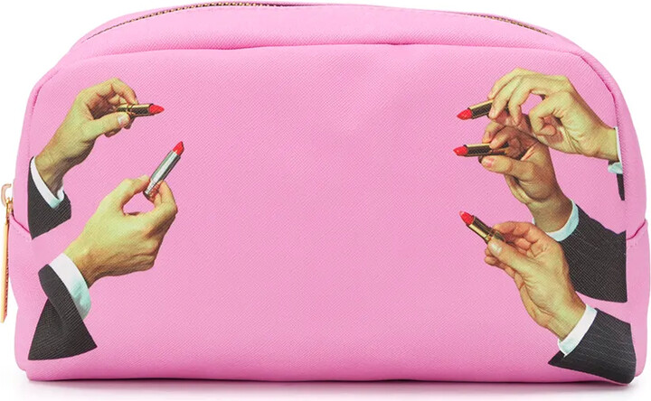 Seletti Lipstick Print Makeup Bag