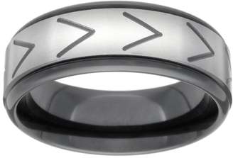 GETi Titanium Black Zirconium Milled Chevron 7mm Wedding Ring