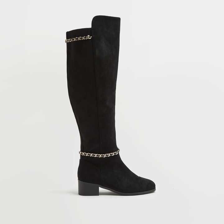 River Island Womens Black wide fit over the knee boots ShopStyle