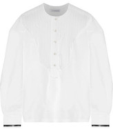 Thumbnail for your product : J.W.Anderson Oversized Pintucked Cotton-Paneled Linen Top