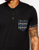 Thumbnail for your product : ASOS Polo Shirt With Geo-Tribal Print
