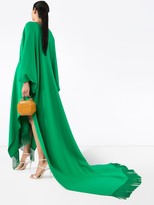 Thumbnail for your product : Oscar de la Renta Belted Fringed Maxi Dress