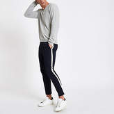 Thumbnail for your product : River Island Grey marl slim fit V neck jumper