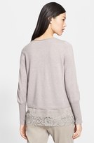 Thumbnail for your product : Fabiana Filippi Suede, Lace & Cashmere Sweater