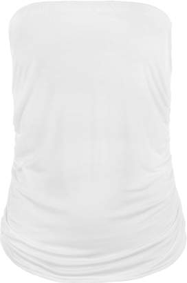 WearAll Womens Plus Size Plain Bandeau Strapless Boob Tube Top - 10-12
