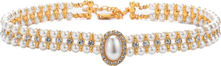 Miss Cecilia Gold Amelia Pearl Ladies Choker