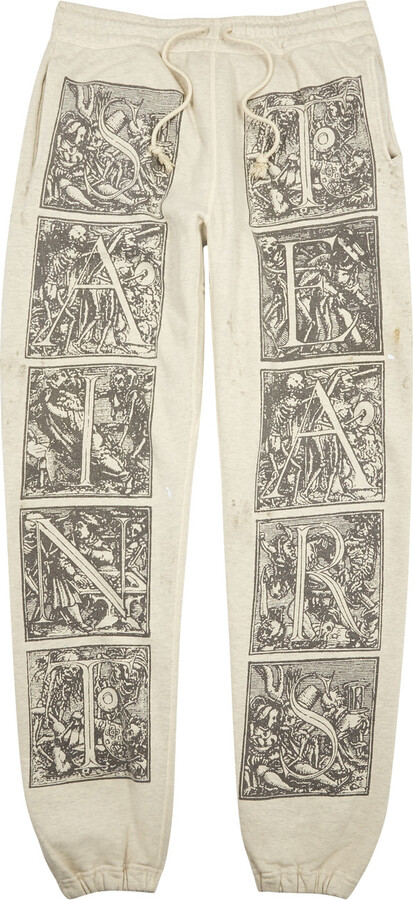 Saint Mxxxxxx Tears Printed Distressed Cotton Sweatpants