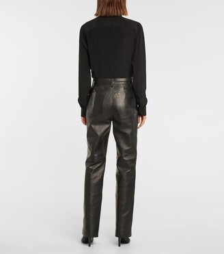Magda Butrym High-rise leather flared pants - ShopStyle