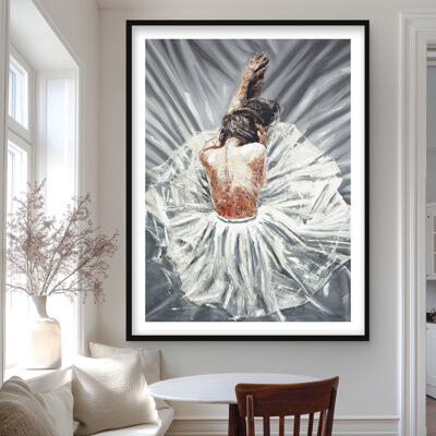 Lark Manor Ballerina Bedroom Clothes Framed Matted Print | Home Decor