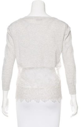 Nina Ricci Lace-Trimmed Cashmere Sweater