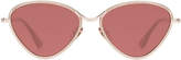 Thumbnail for your product : Le Specs Luxe Bazaar Laser-Cut Geometric Sunglasses, Rose/Gold