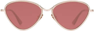 Le Specs Luxe Bazaar Laser-Cut Geometric Sunglasses, Rose/Gold