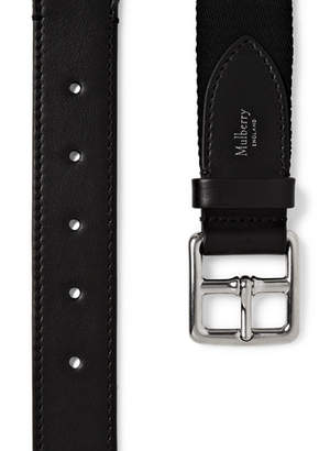 Mulberry 3cm Black Canvas And Leather Belt