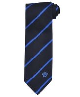 Thumbnail for your product : Versace 100% Silk 8cm Tie in Black With Blue Stripes (Made in Italy) - CR39SEB09110001