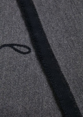 Giorgio Armani Pure Wool Scarf With Iconic Signature Jacquard Embroidery
