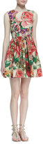 Thumbnail for your product : RED Valentino Macro-Flower-Print Poplin Dress, Bougainvillea (Stylist Pick!)