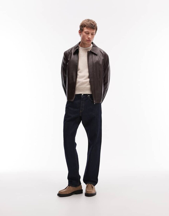 Arket Ocean loose straight leg jeans in darkwash blue