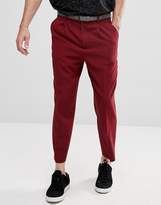 Thumbnail for your product : Hatch ASOS DESIGN ASOS Tapered Smart Pants With Pleats In Burgundy Cross Nep