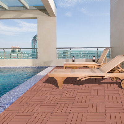 PRIME PLUMBING INCORPORATED Plastic Interlocking Patio Tiles, 11.8 “x11.8” (Pack of 44), Patio Floor, Outdoor Waterproofing, All Weather Use