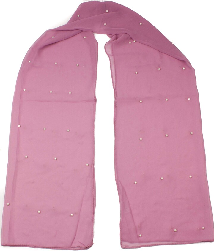 Mytoptrendz® Plain Soft Shawl Scarf Pearl Embellished Wrap for Evening  Dresses Sheer Bridal Women's Scarves for Prom - ShopStyle