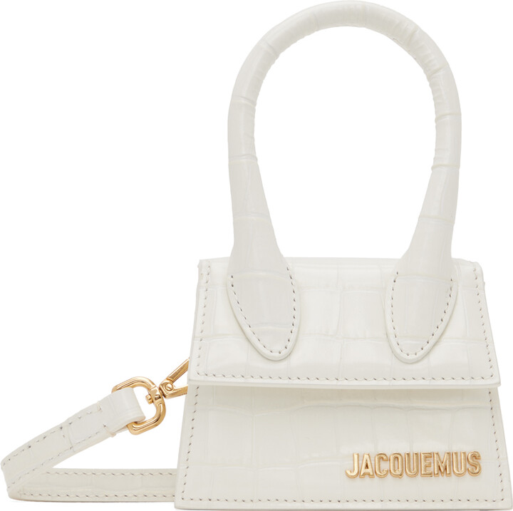 Jacquemus Le Chiquito Signature Handbag Mini White in Leather with