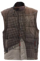 Thumbnail for your product : By Walid Teddy Patchwork Upcycled-cotton Padded Gilet - Multi