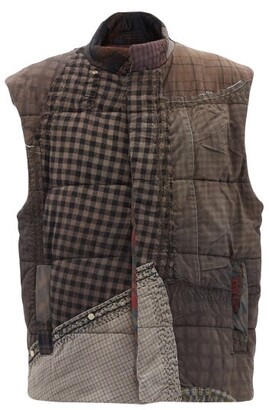 By Walid Teddy Patchwork Upcycled-cotton Padded Gilet - Multi