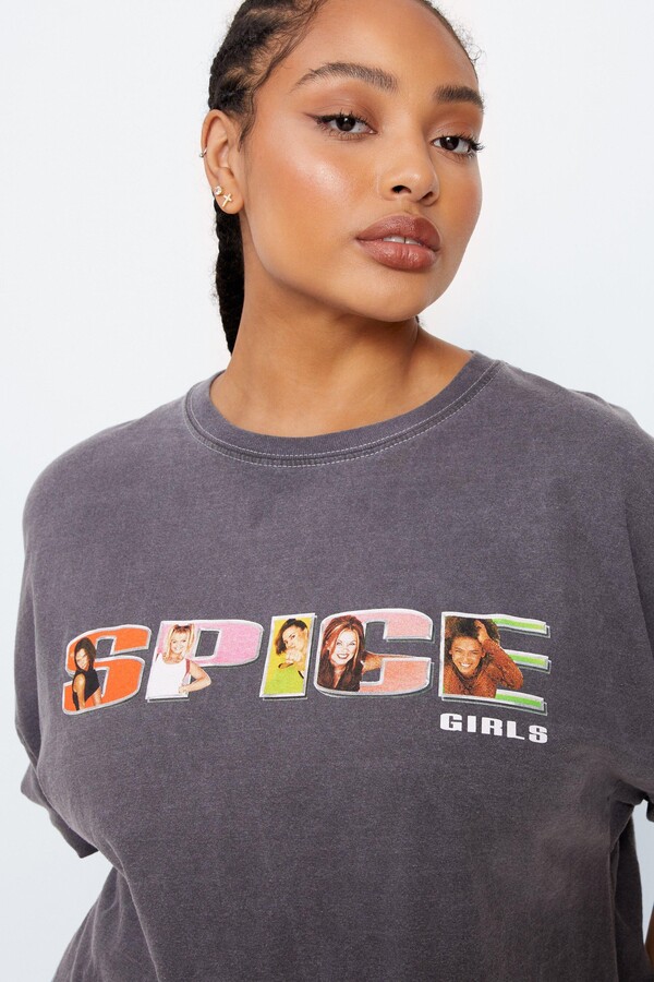 igennem Milepæl de Nasty Gal Womens Plus Size Spice Girls Oversized Graphic Band T-shirt -  ShopStyle Tops