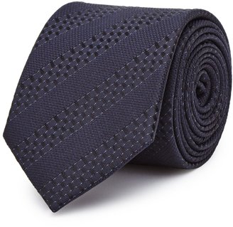 Reiss Shaw - Tonal Stripe Silk Tie in Navy
