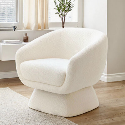 George Oliver Upholstered Swivel Armchair With Extra-wide Seat