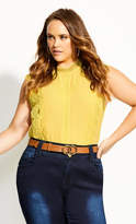 Thumbnail for your product : City Chic Lace Folly Top - buttercup