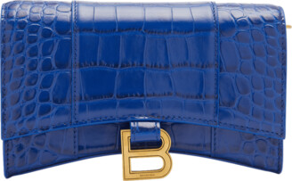 Balenciaga Hourglass Chain Wallet Leather Blue