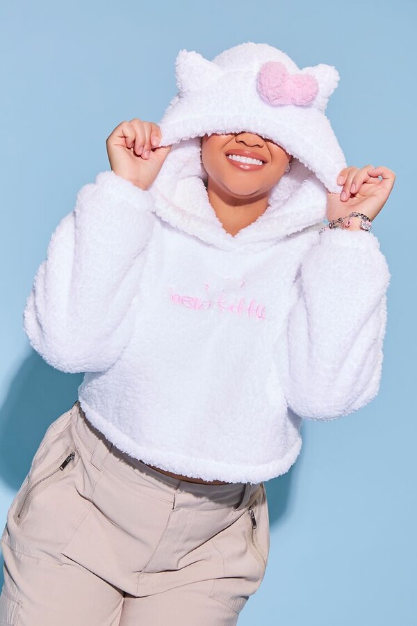Forever 21 Plus Size Faux Shearling Hello Kitty Hoodie - ShopStyle