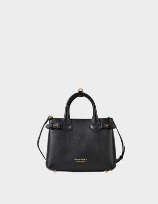 Burberry Small Banner Bag in Black Grained Calfskin