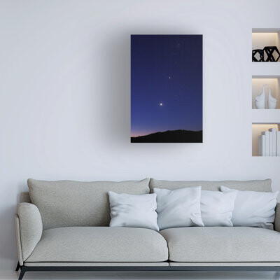 Wrapped Canvas Wall Art - Royce Bair 'Morning Twilight Venus and Jupiter' Wall Art for Living Room, Bedroom, or Office Décor - 22x32