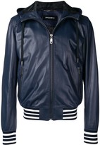 Thumbnail for your product : Dolce & Gabbana Hooded Leather Jacket