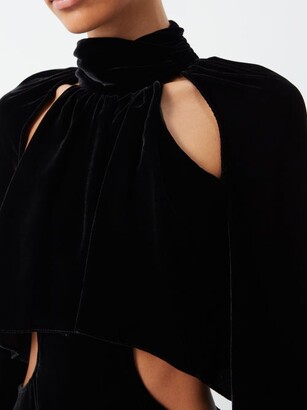 Christopher Kane Cutout Ramie-blend Velvet Gown - Black