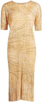 Thumbnail for your product : Pleats Please Issey Miyake Breeze Swirly Textured Midi-Dress