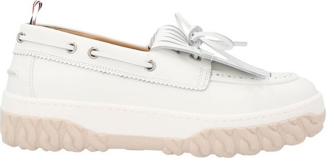 White Sole Boat Shoes