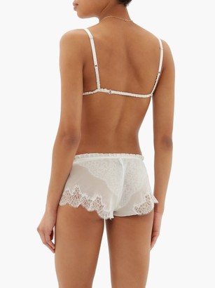 Carine Gilson Lace-trimmed Silk-georgette Shorts - Ivory