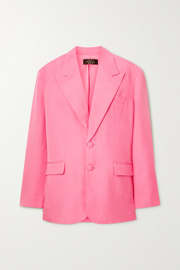 De La Vali Montana Tencel And Linen-blend Blazer - Pink - ShopStyle