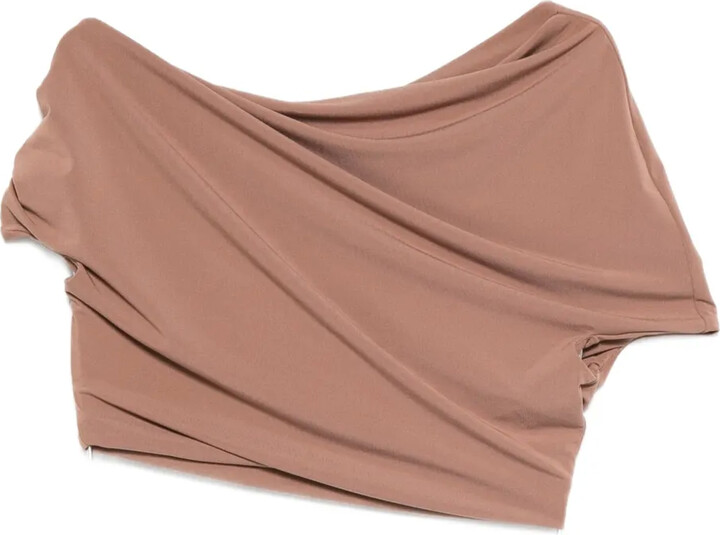 PARIS GEORGIA Ida draped short-sleeve top