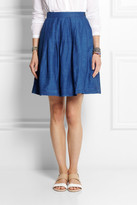 Thumbnail for your product : Chinti and Parker Linen-blend chambray mini skirt
