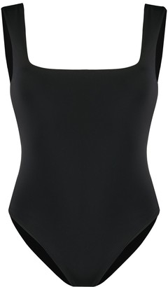 white square neck swimsuit