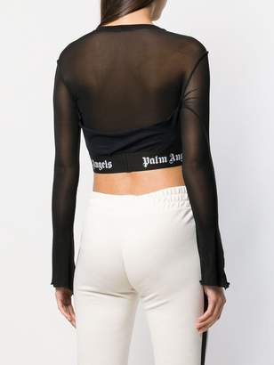 Palm Angels cropped logo waistband top
