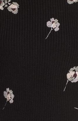 Lewit Embroidered Poet Sleeve Merino Wool Sweater