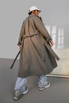 Thumbnail for your product : boohoo Striped Wool Look Trench Coat