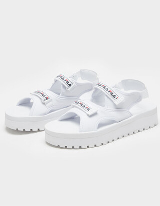 white fila sandals