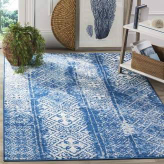 Safavieh Adirondack Collection ADR111F Silver and Blue Indoor/Outdoor Area Rug, 4 Feet by 6 Feet