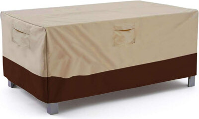 Rectangular/Oval Patio Table Cover, Heavy Duty And Waterproof Outdoor Lawn Patio Furniture Covers, X-Large Beige & Brown